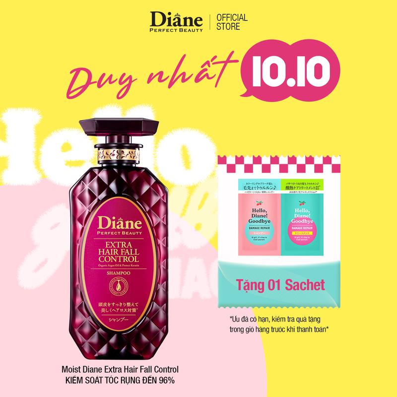 Dầu gội giảm rụng tóc đến 96% giảm gàu mẩn đỏ da đầu Moist Diane Extra Hair Fall Control 450ml