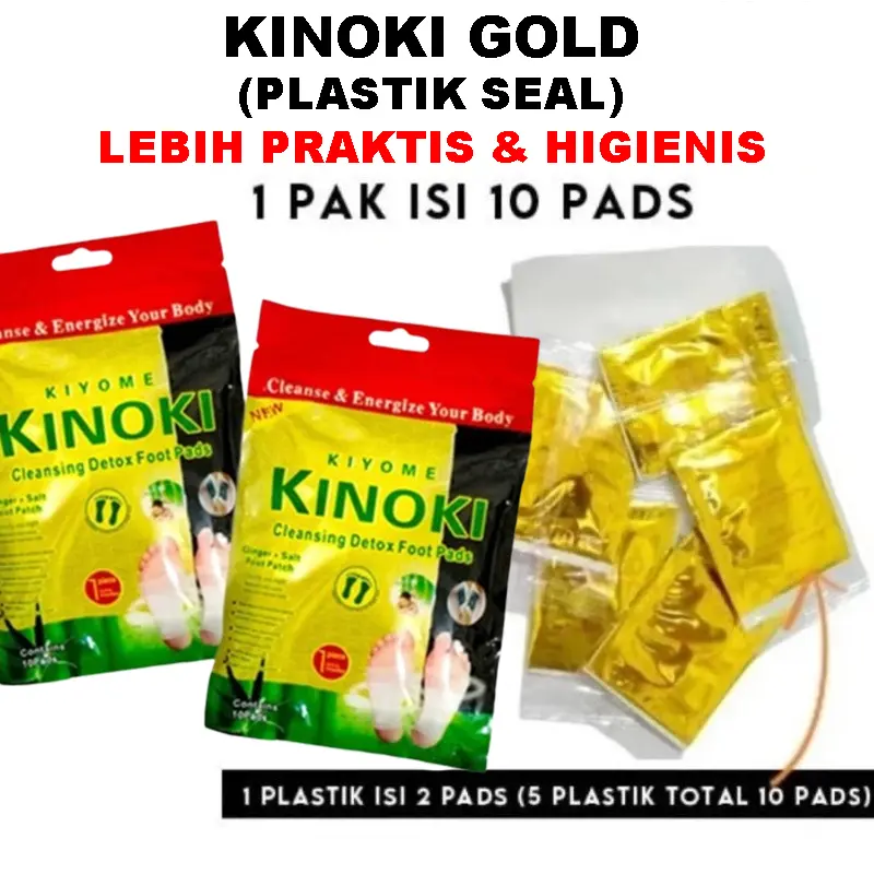 New KINOKI Gold Kemasan Plastik KOYO KAKI 1 box isi 10pcs DETOK Racun KIYOME Foot Patch Hand Ginger 0