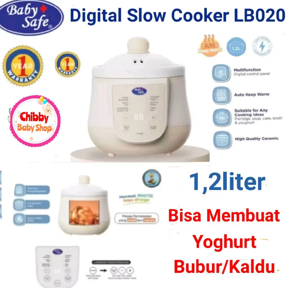 Baby Safe Slow Cooker 1,2liter LB020 Yoghurt,Bubur Kaldu Mpasi