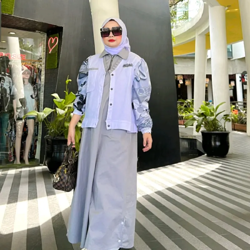 Set Jaket Agiez Millenium by Calistha - Baju Muslim Wanita - Katun Panjang 1