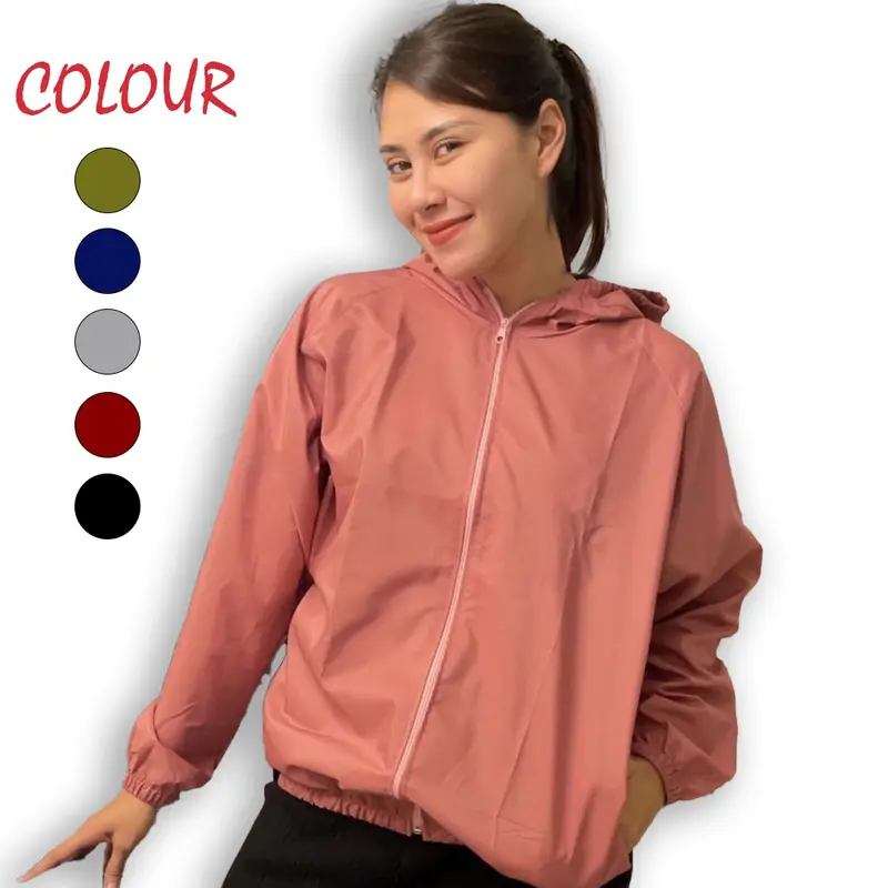 VCRL - Jaket Olahraga Parasut Polos Pria/Wanita Sauna Suit  Jogging  Lari  Bersepeda  Despo  Gym Fitnes  Senam 1