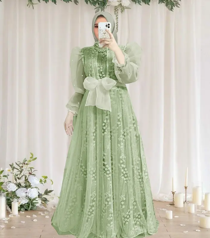 Dress Brukat Alysa Busui Dress Wanita Terbaru Dress Kondangan Wanita Fashion Muslimah Busana Muslim Wanita Bisa Cod 2