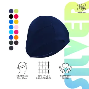 SILVER Topi Renang Kain Dewasa Polos Nylon Spandex Adult Fabric Swimcap - 17016