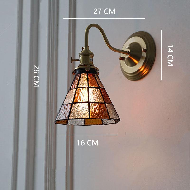 Product Introduction of Bedroom headboard Tiffany living room background wall light light luxury Nordic American retro corridor wall light 11