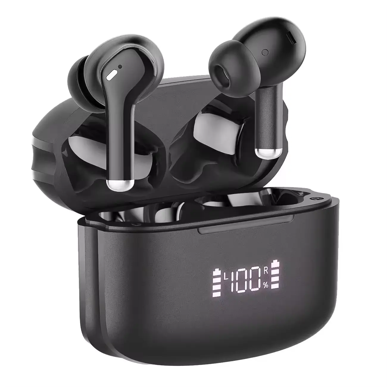 Earphone Bluetooth M48 2024 ANC TWS Earphones Active Noise Cancelling Headphones  low latency, 4-mic ENC noise reduction Earbud Peredam Wireless