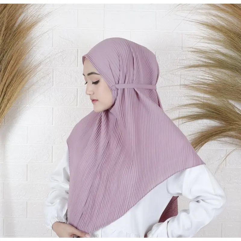 Bergo Full Plisket / Bergo Maryam Full Plisket Diamond Jilbab Instan Lidi Panjang