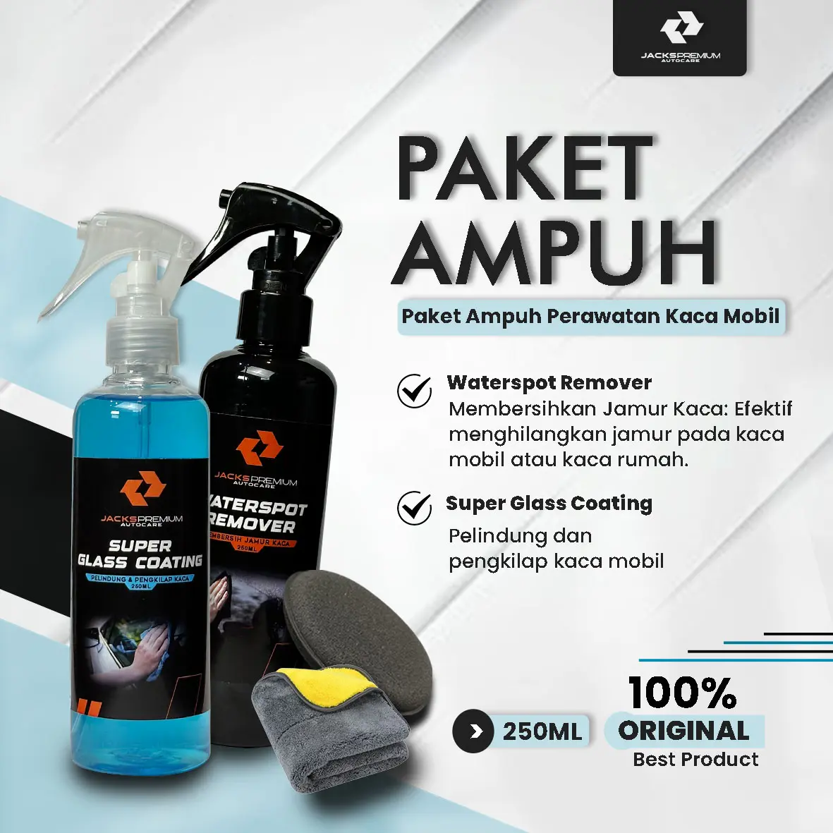 JACKS PAKET AMPUH ( PERAWATAN KACA MOBIL DAN PEMBASMI JAMUR KACA ) EFEKTIF DAN CEPAT HILANG