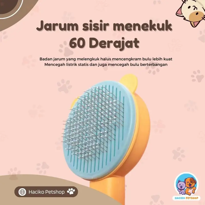 Sisir Bulu Kucing Sisir Grooming Press Kucing Sisir grooming Kucing Anjing Pet Hair Comb 2