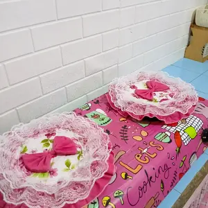 tutup kompor pink renda cantik