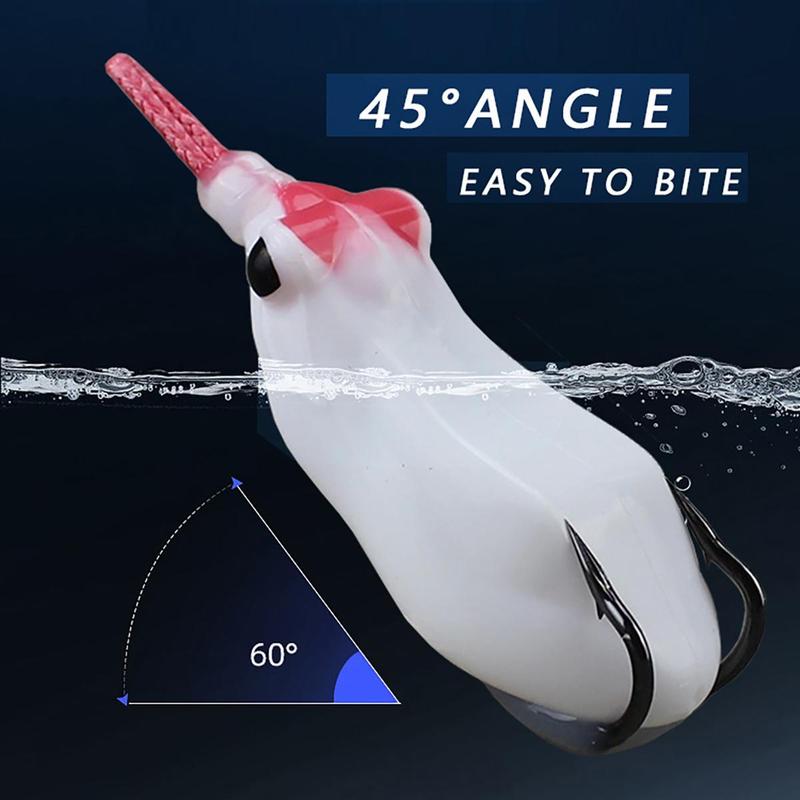 Very Cheap Jump Rubber Frog Lure Snakehead Killer Topwater Fishing Floating Bait Top Water Casting Bait Do Not Wrinkle Their Bodies with Double Hooks 3D Eyes 3