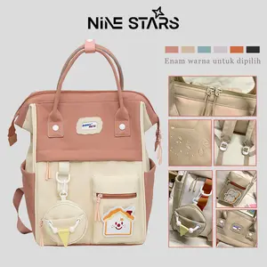NINESTARS-Tas sekolah manis Korea ransel berkapasitas besar ransel kuliah tas travel modis untuk wanita himejibackpack