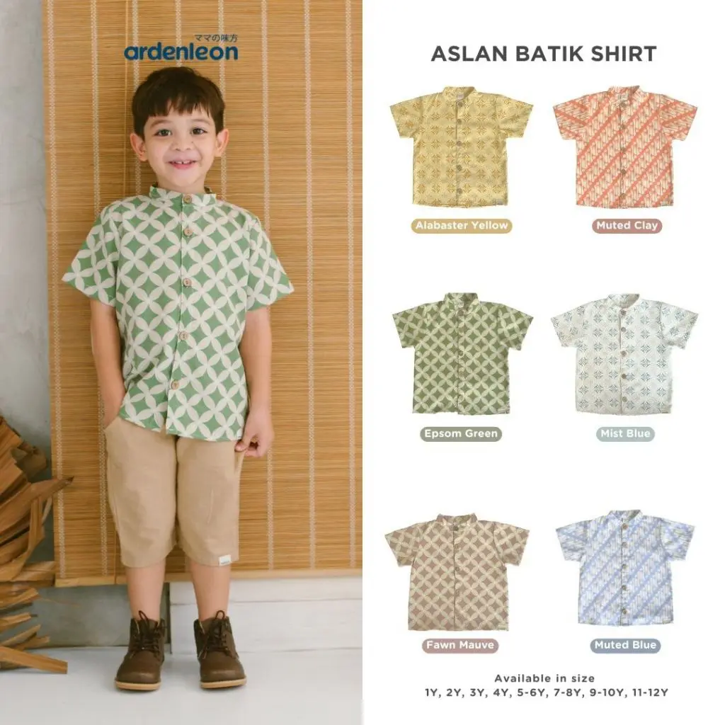 ARDENLEON Atasan Kemeja Anak Laki Laki Aslan Batik Shirt Baju Fashion
