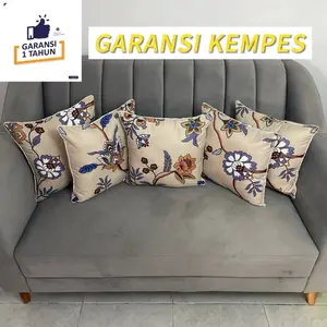 Set Bantal Sofa Minimalis Isi Dacron Grade A Bahan Kain Katun Disperse Halus Adem 1 Set Dapat 5 Bantal