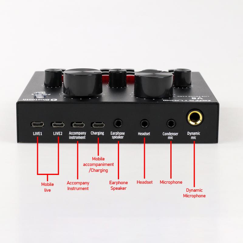 Soundcard Dan Mikrofon Kondenser Soundcard V8 Bluetooth Live Audio USB External 3