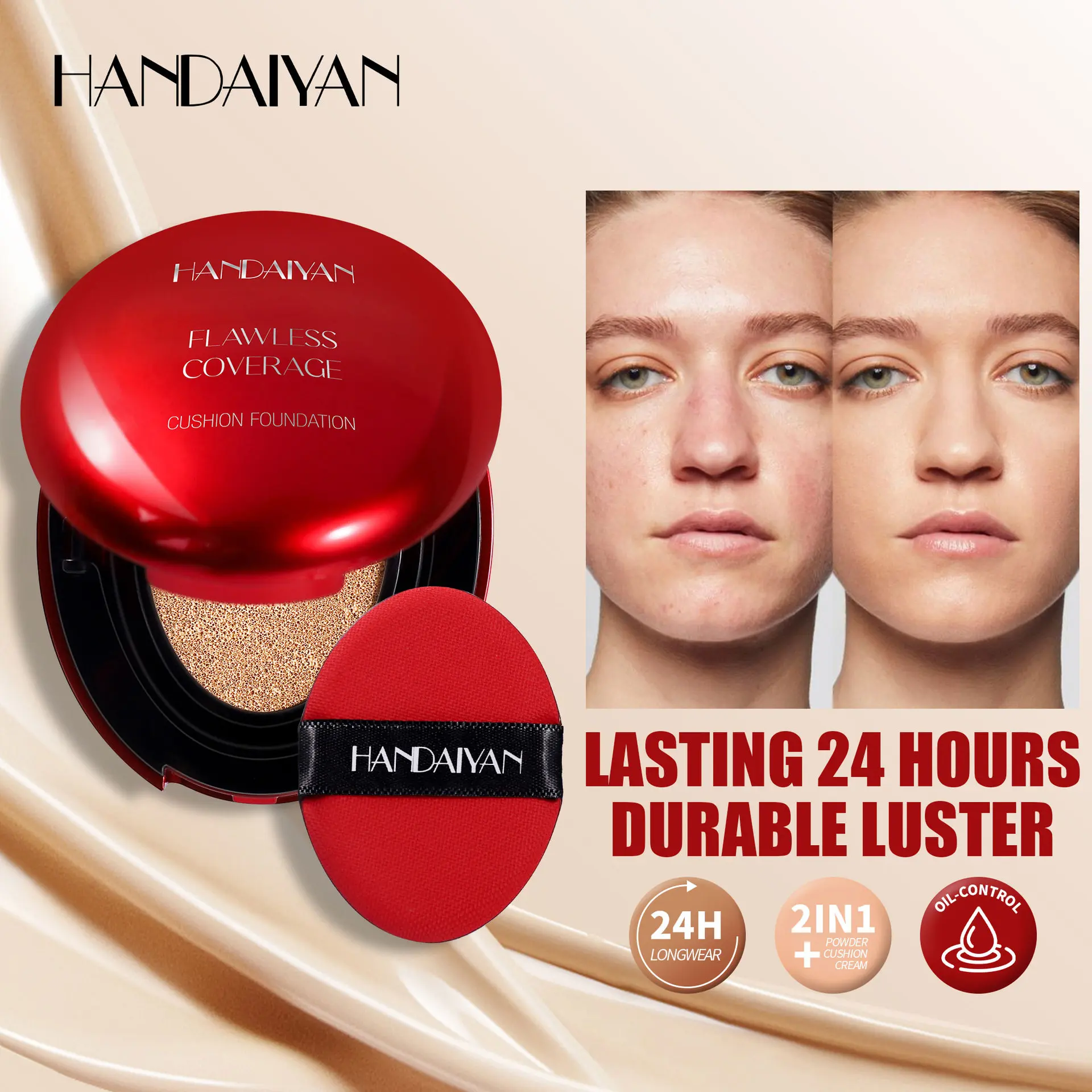 Spot air cushion foundation 5 color oval red shell tirtir cushion foundation trial kit clear natural concealer facelift foundation foundation concealer colour  corrector clio  cushion  foundation glad2glow  powder  foundation fv  sk  forever  foundation