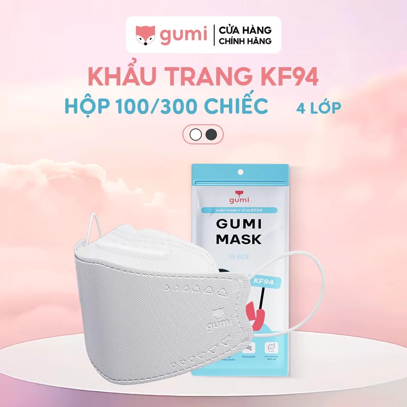 (Hộp 300) Khẩu trang y tế Gumi 4D KF94 Mask 4 lớp kháng khuẩn lọc bụi PM 2.5
