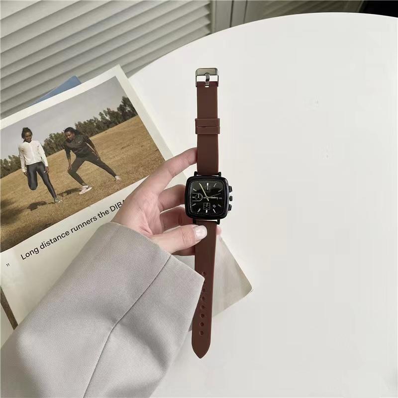 Product Introduction of Original Waterproof Watch for Women Korean Style Elegant Silicone Strap Watch Ladies Square Quartz Watch 1