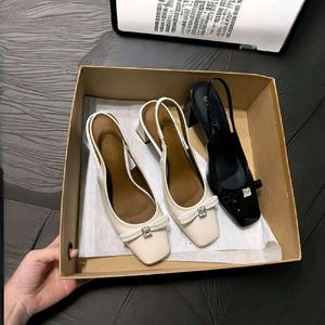 SPT giày hậu nơ đá da bóng gót 7cm 7fhgvn12