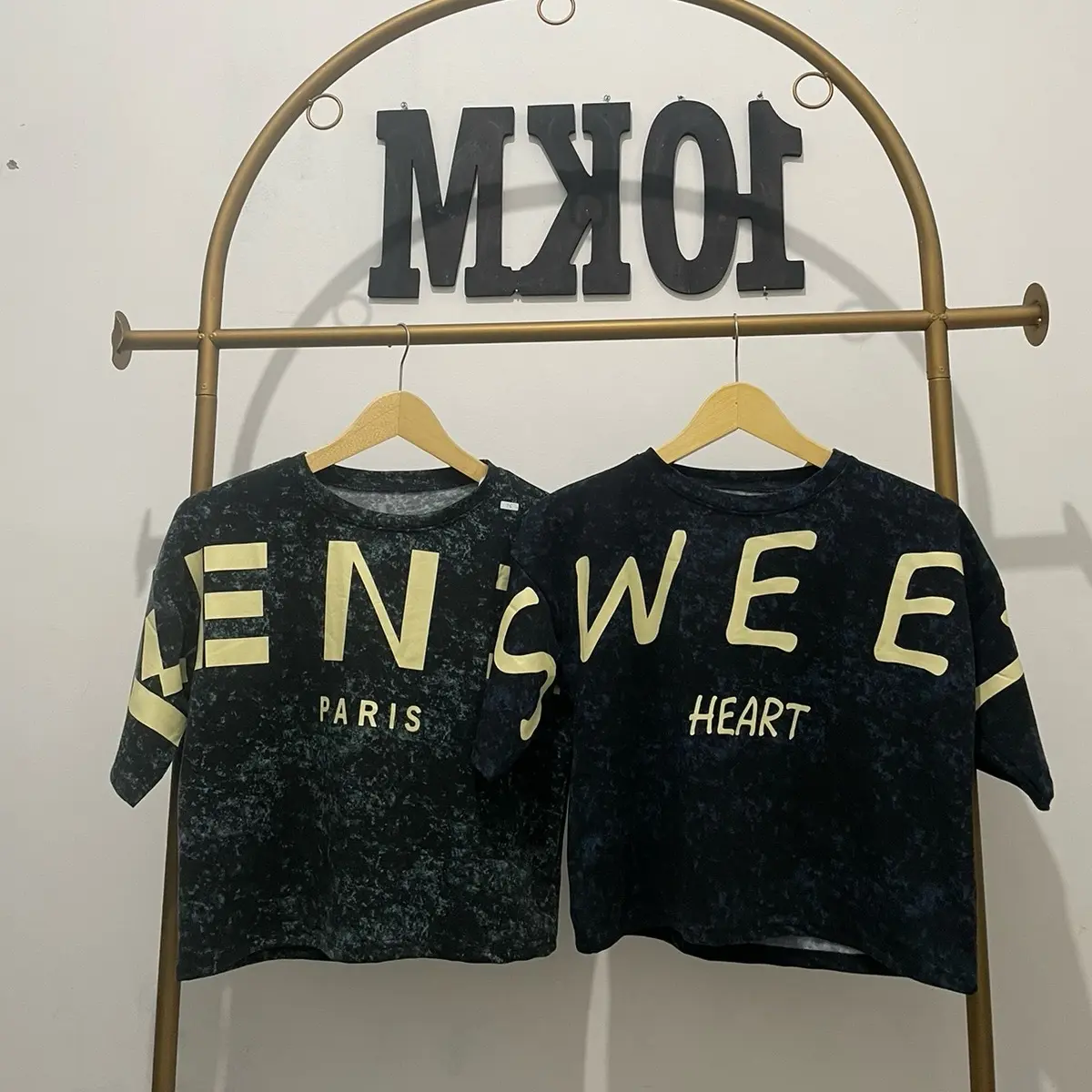 Kaos oversize crop import / kaos wanita