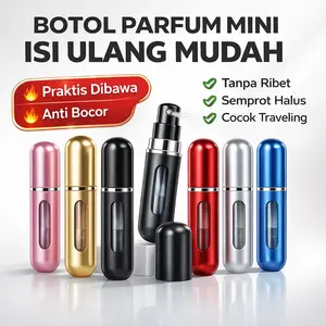 Botol Parfum Mini 5ml Isi Ulang Portable Anti Bocor Travel Spray Refill