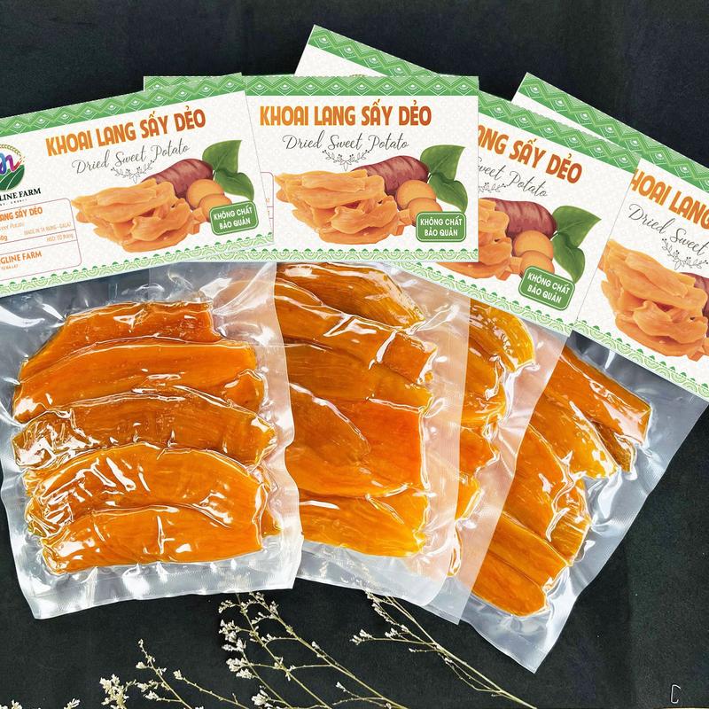 1KG Khoai lang sấy dẻo lát không đường đồ ăn vặt mềm dẻo thơm ngon chuẩn khoai lang mật Tà Nung Đà Lạt