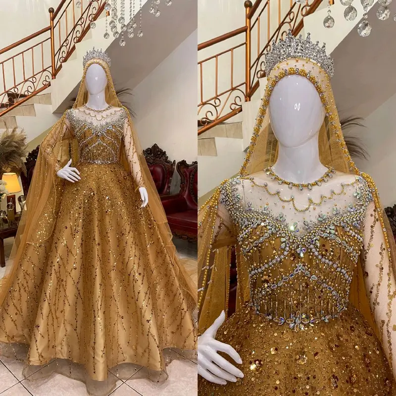 Gaun pengantin barbie luxury gradasi full payet Mewah 3