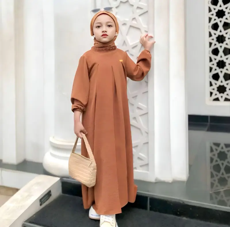 GAMIS ANAK MARYAM BAHAN CRINCLE AIRFLOW / GAMIS ANAK TERBARU CRINKLE UMUR 5-11 TAHUN baju gamis anak 0