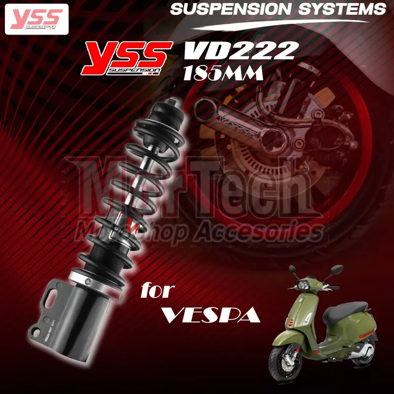 Shock Shockbreaker Depan YSS X Pro Low Fitment 185mm Vespa Sprint Primavera LX S 125 LXV Vespa ZIP Shockbreaker Vespa Matic YSS Hydraulic Front 0
