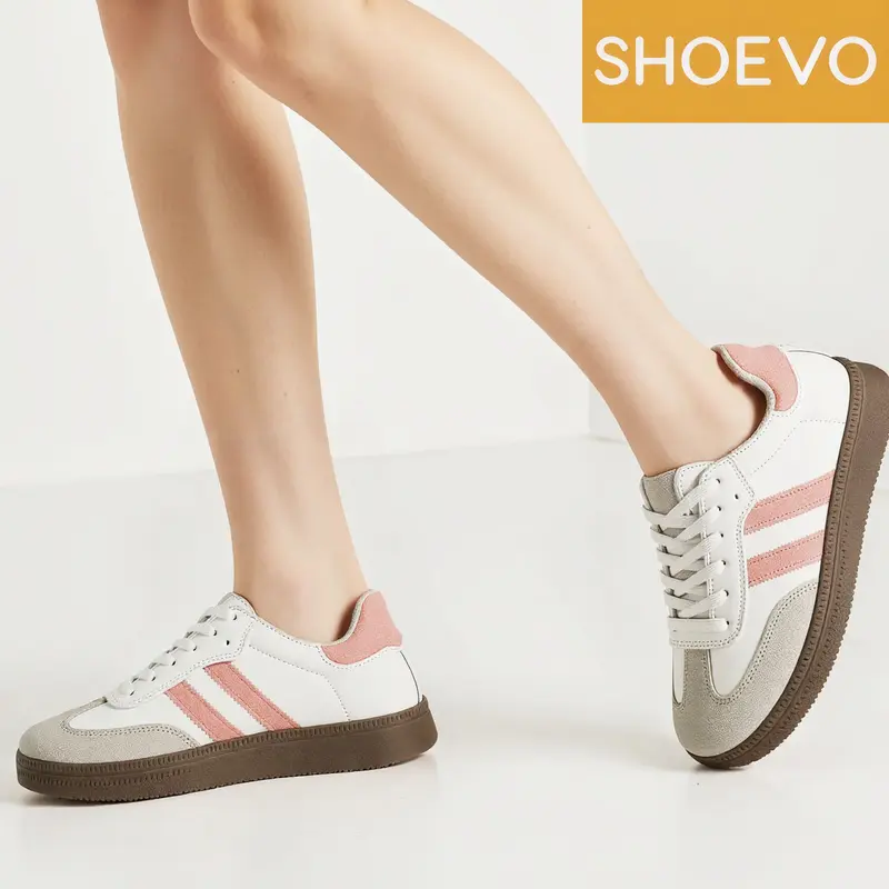 SHOEVO Sepatu Sam-ba Olahraga Wanita Casual dan Nyaman dengan Desain Ujung Bulat dan Bertali  Sneaker Sport  Merah/Biru ST093 7