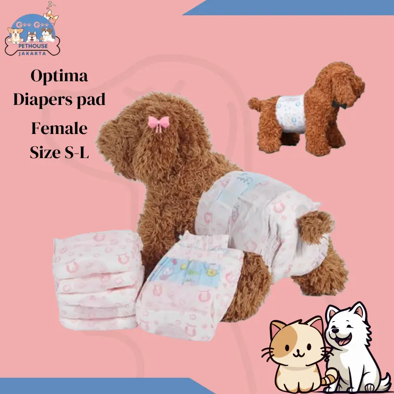 Popok Pampers Anjing Betina Female Dog Diapers Merk Optima Pad