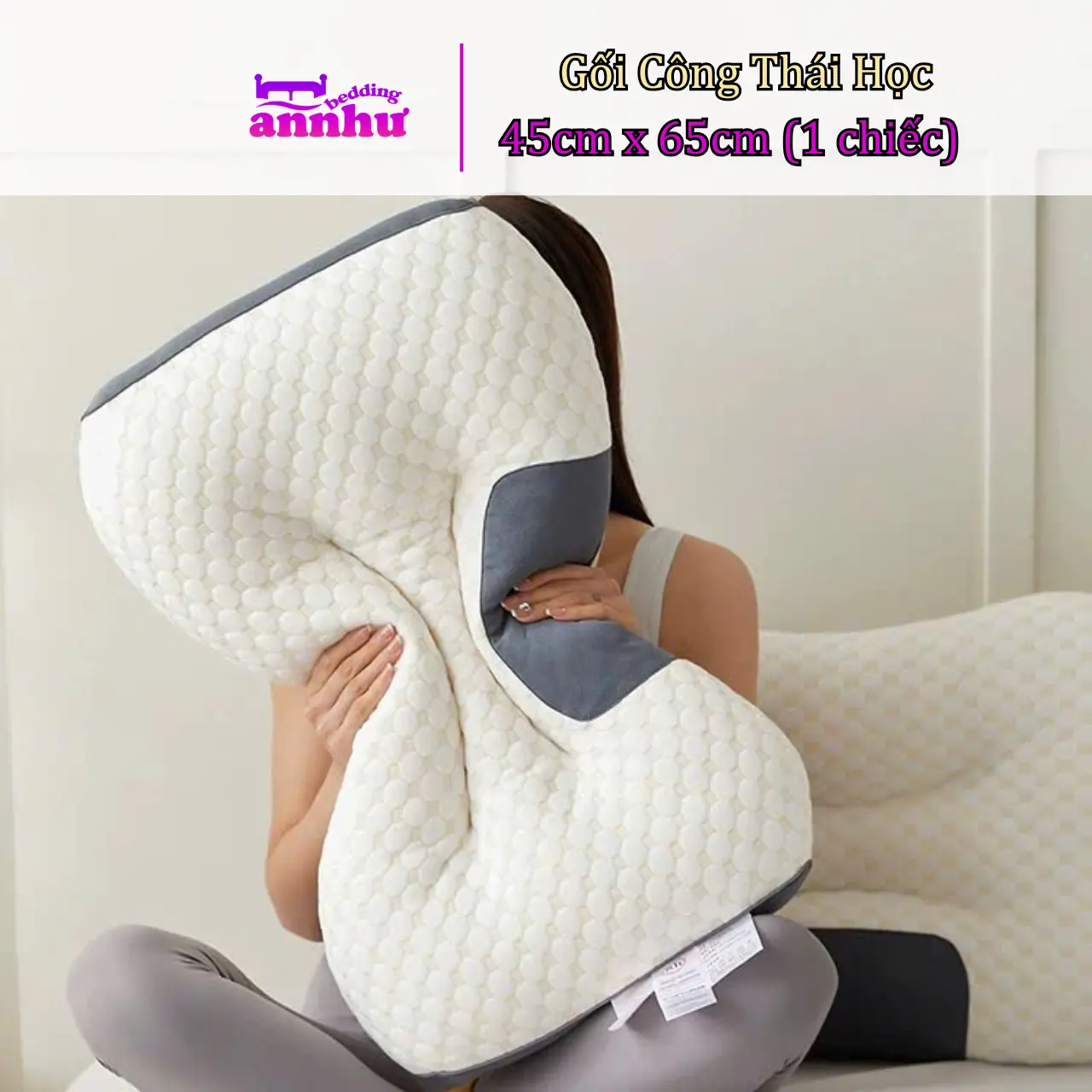Gối Công Thái Học Ruột Bông Gòn Kháng Khuẩn An Như Bedding - 1