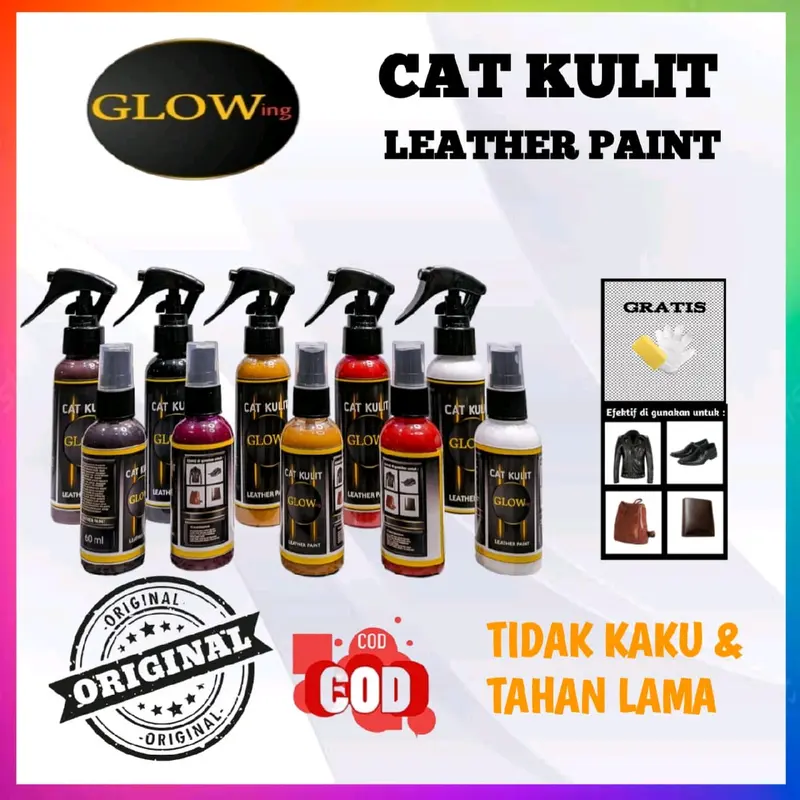 Cat Kulit Sepatu pembersih Repaint Canvas Cat jaket kulit tas Glowing Leather Paint Acrylic Rubber CatMidsole Rubber Boost Cat repaint kulit jok sofa bahan beludru shoe 100ml 60ml 1
