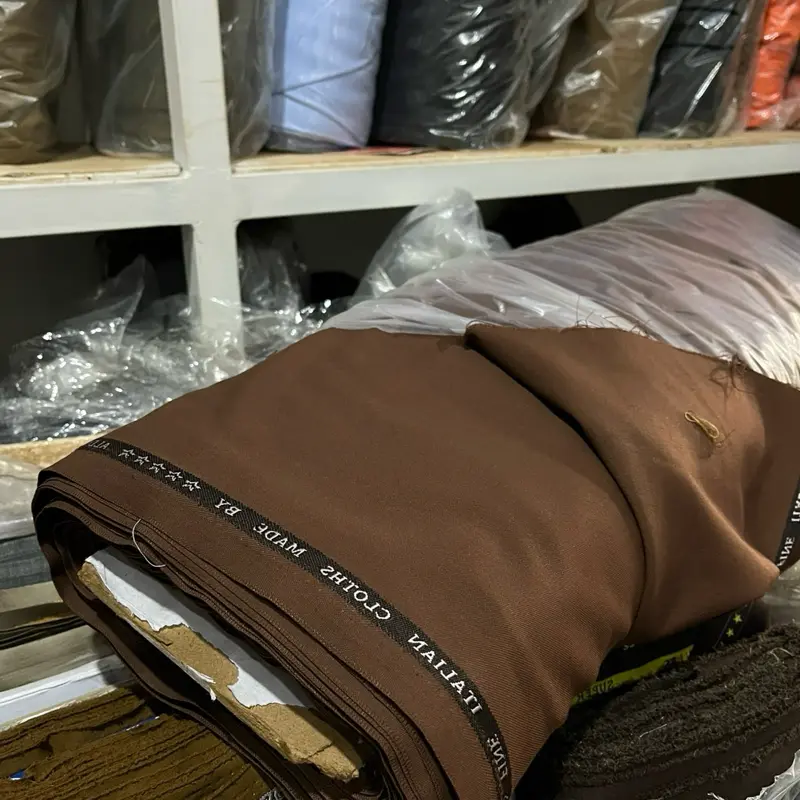 Kain Coklat Tua Wool & Cashmere Premium