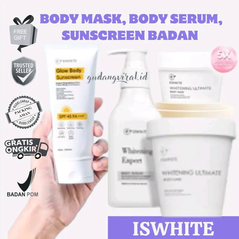 [UK 70gr & 200gr] ISWHITE MASKER BADAN BODY MASK WHITENING ULTIMATE Mencerahkan Tubuh 0
