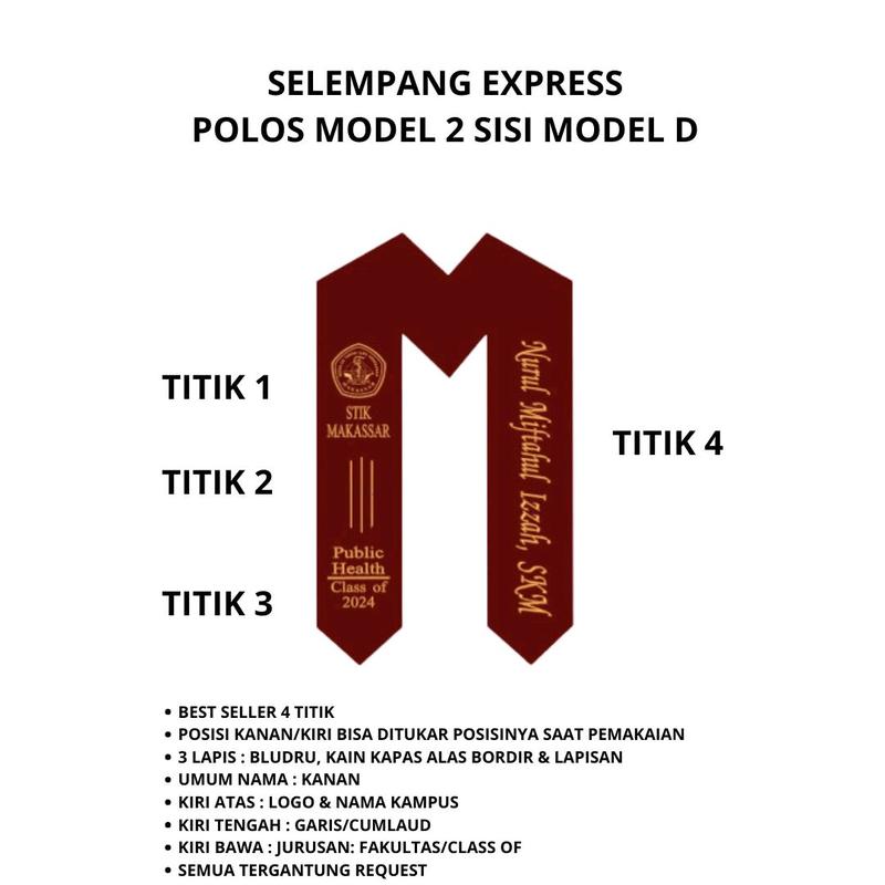 Selempang Polos Express 2 sisi 1 hari ( 3 Lapis & Free Hanger Selempang) 4
