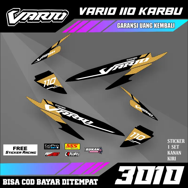 Striping Vario 110 Karbu Design Motif Malaysia - Setriping Setiker Sticker List Variasi Semi Fullbody Honda Vario Karbu 110 Free Sponsor 6