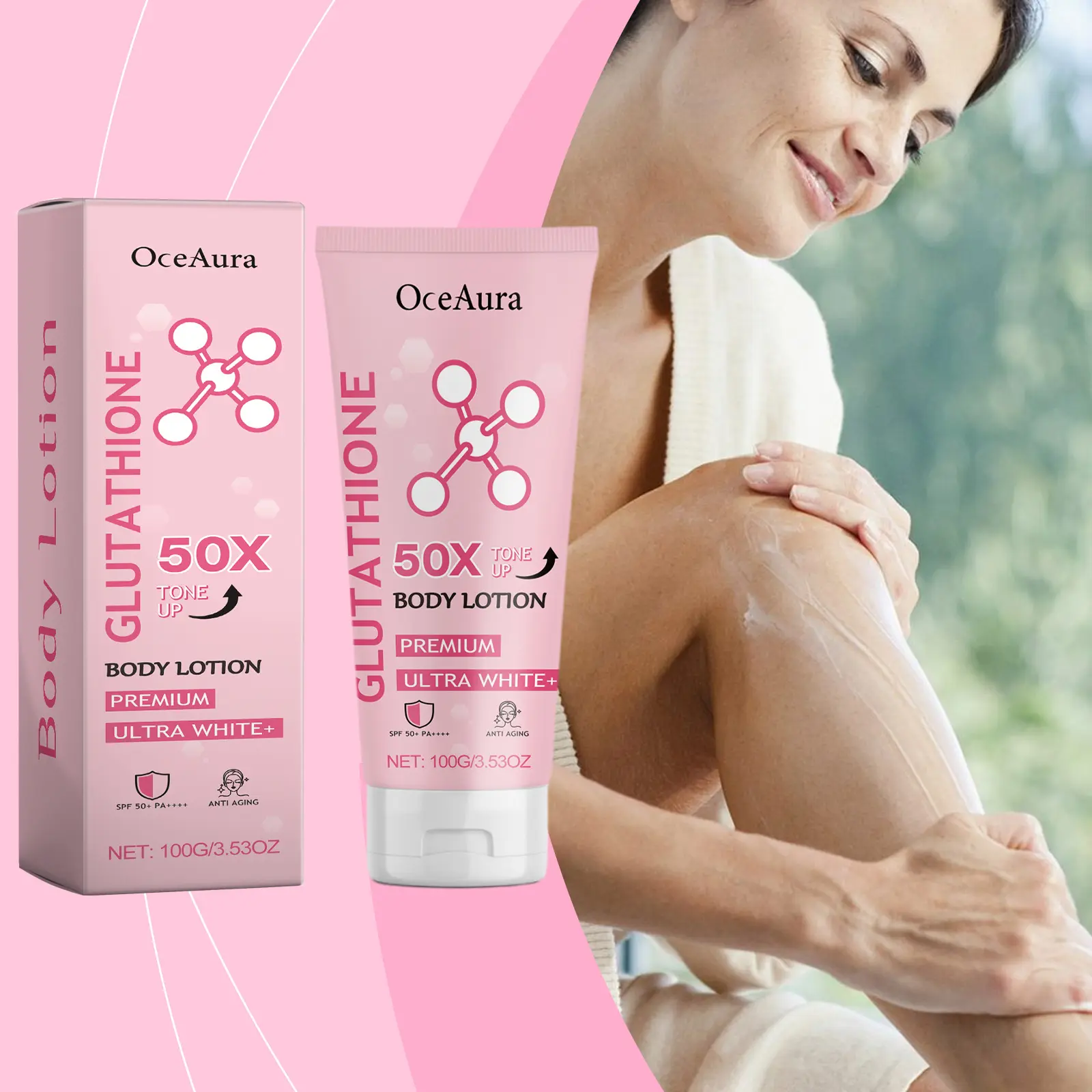 Glutathione Body Lotion 50x Tone Up Sunscreen Whitening Anti Aging Body Bightening