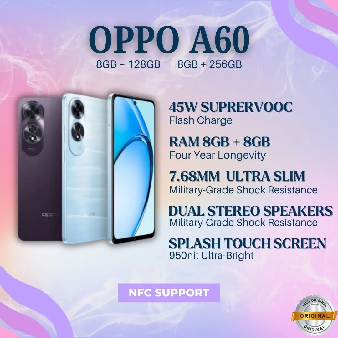 COD OPPO A60 8GB+256GB 7.68mm Ultra Slim New Launching 2024