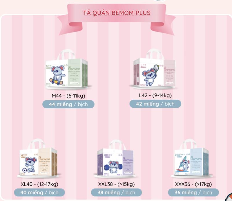(Có quà) COMBO 2 Bịch BEMOM Hàn Quốc Quần/Dán Đủ Size - Bỉm bemom summer/ bemom plus - Childs day store 4