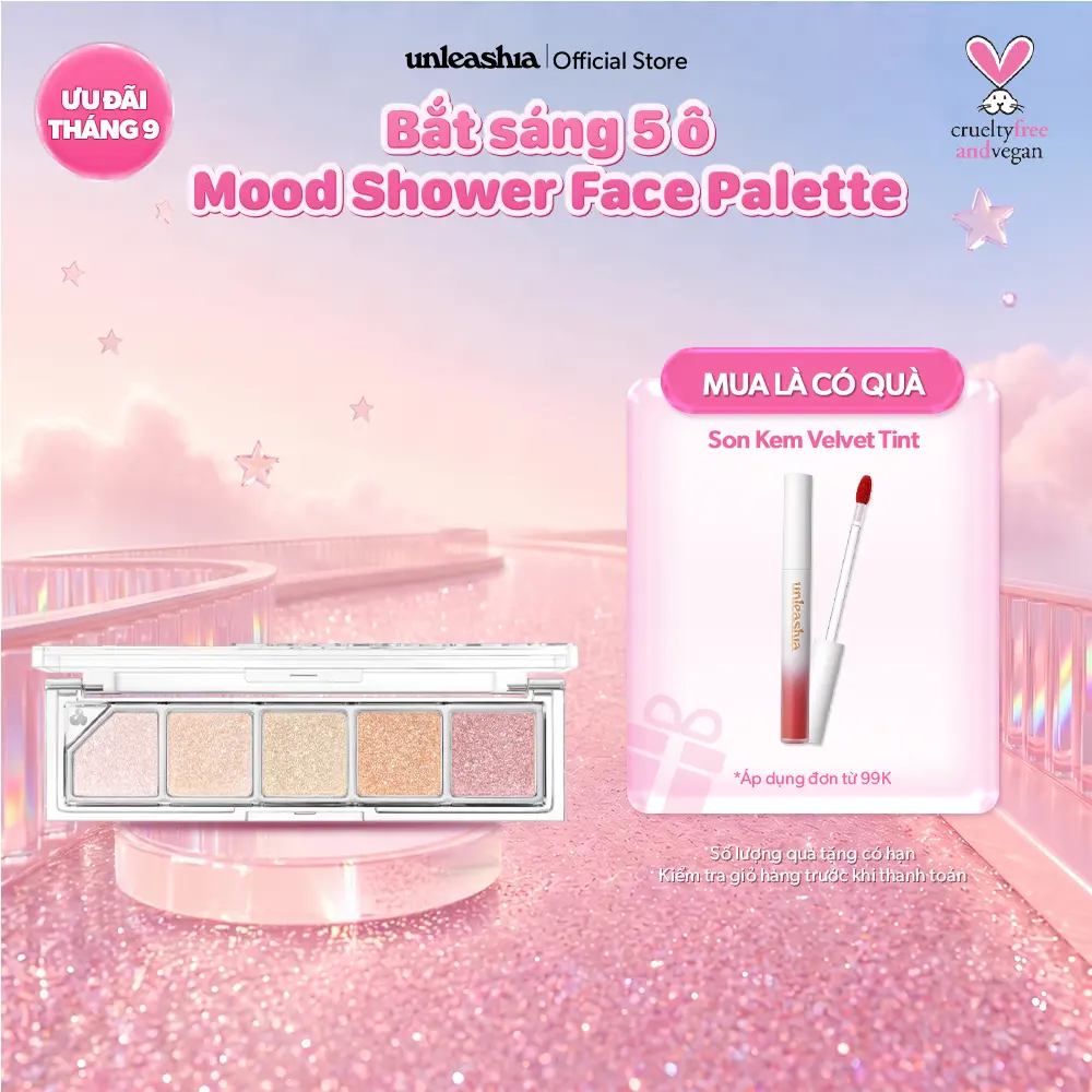 Bắt sáng UNLEASHIA Mood Shower Face Palette_Ballerina 4g & Ballerino 4.1g