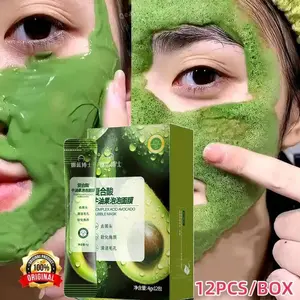 【TERSEDIA & COD】12 Bungkus/Kotak Masker Wajah Pembersih Gelembung Alpukat Secara Otomatis Menghasilkan Busa Kaya Membersihkan Pori-pori Secara Mendalam Mengurangi Komedo Mencerahkan Warna Kulit Menutrisi Melembabkan Perawatan Kulit Wajah 9