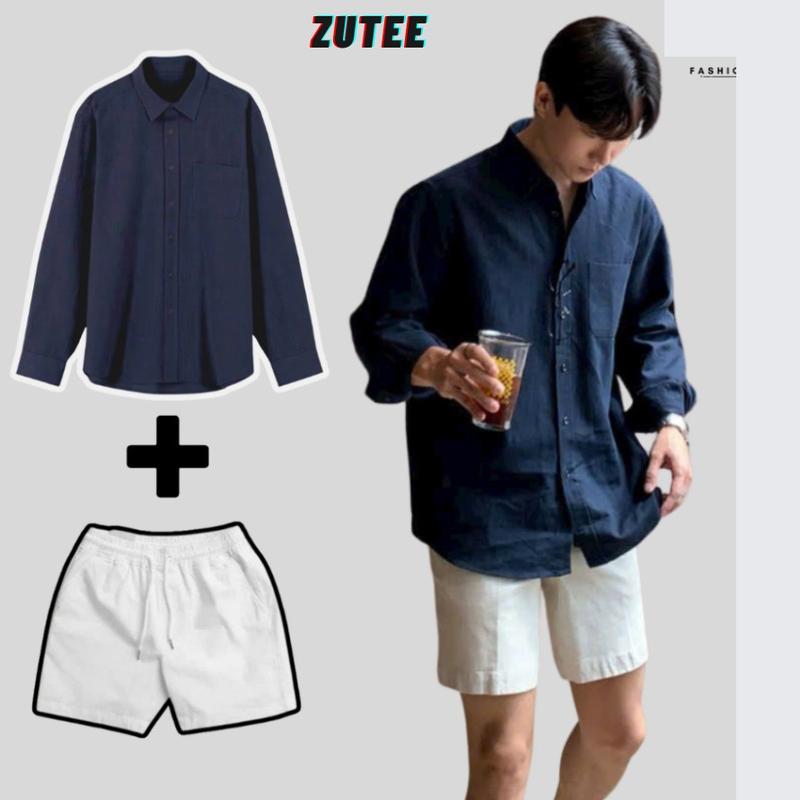 Combo Áo Sơ Mi Tay Dài Linen ZUTEE Nhiều Màu Chuẩn Form Hàn Quốc