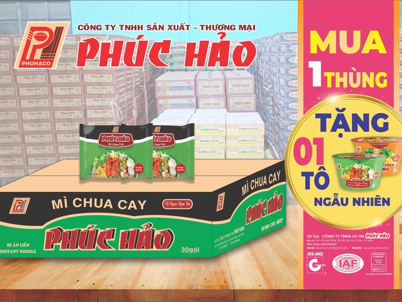 Phúc Hảo Mì Chua Cay - 30 Gói 65gr