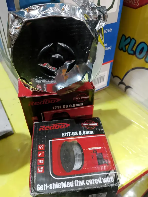 Redbo Kawat Las Self Shieded Flux Core 0.8 Mm MIG Tanpa Gas Gasless Less Co E71T 1KG Fluxcore Fluxcore 1