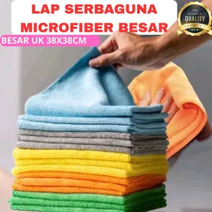 LAP MICROFIBER SERBAGUNA BESAR TEBAL LEMBUT HALUS UK 38X38CM  Cleaning