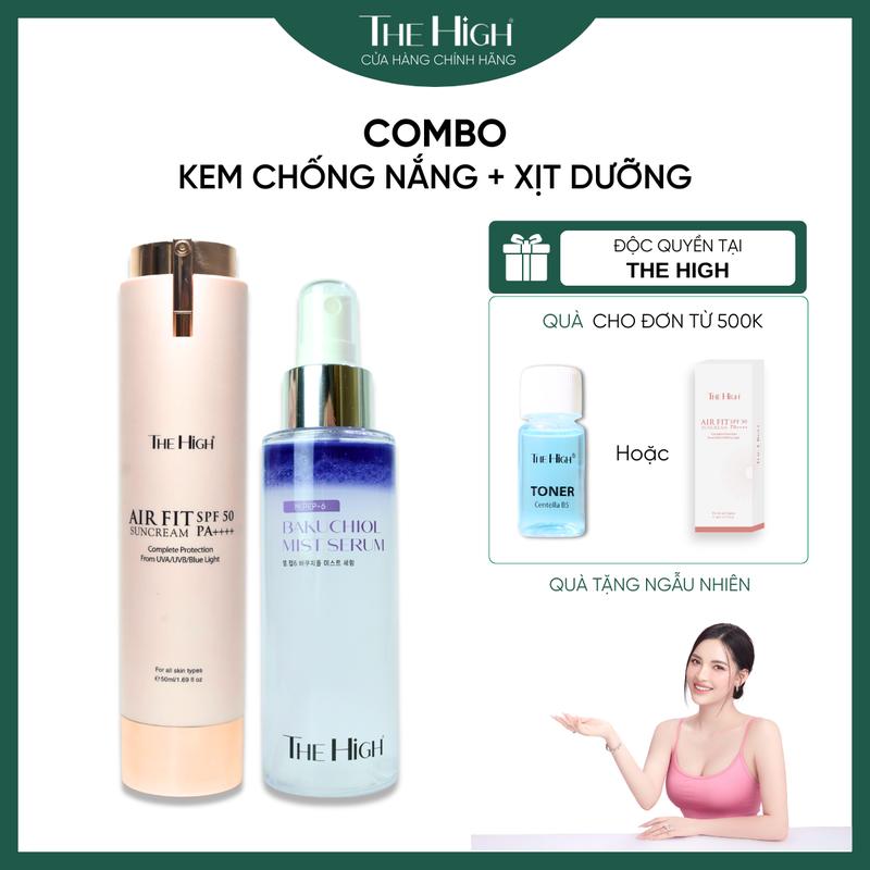  Combo KEM CHỐNG NẮNG AIR FIT SUNCREAM + XỊT DƯỠNG THE HIGH 