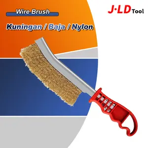 JLD Sikat Baja Sisir Kawat Bengkok Kuningan Wire Brush Model Golok Pisau - Logam Stainless