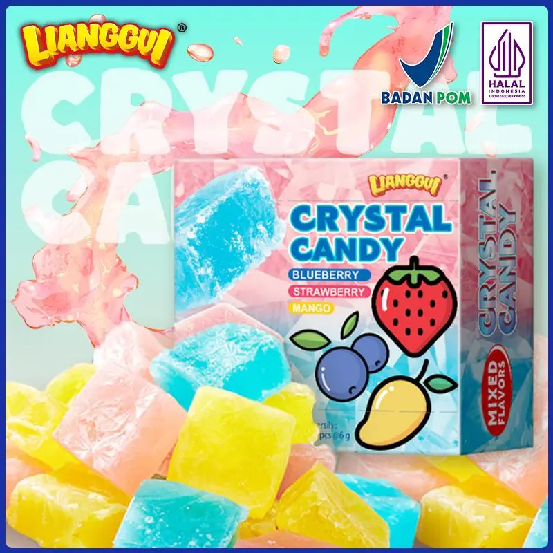 [HALAL] LIANGGUI Bundle  Paket Kombo CRYSTAL CANDY PERMEN LUNAK  ANEKA RASA STROBERI, ANGGUR, MANGGA  96g  Food Snack Gummy