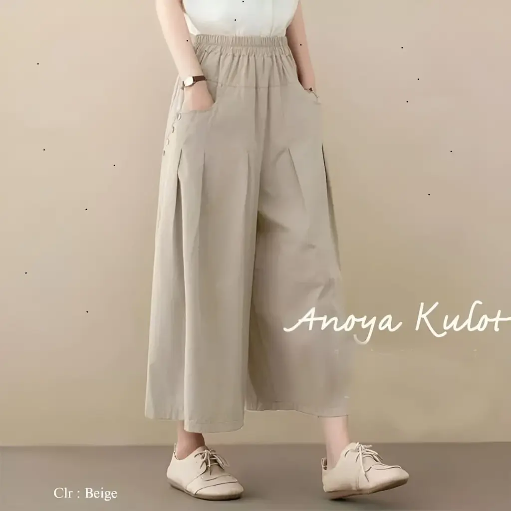 Geedo Collection - Anoya Pants Cullote Linen Rami Celana Kulot Wanita Muslim Bawahan Kekinian Terbaru 2024 2025 Bahan adem Korean style
