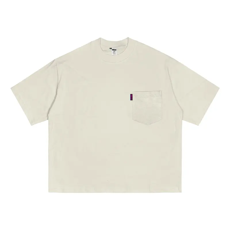 WUSH CLUB BOXY POCKET FIT TEE BAJU KAOS DISTRO SAKU PRIA WANITA POLOS OVERSIZE COTTON COMBAD 24S BEIGE 0